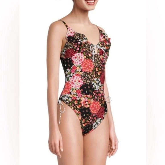 New! Skinny Dippers Jellyroll Floral Print One-Piece Swimsuit nwt 27665 - Picture 2 of 12